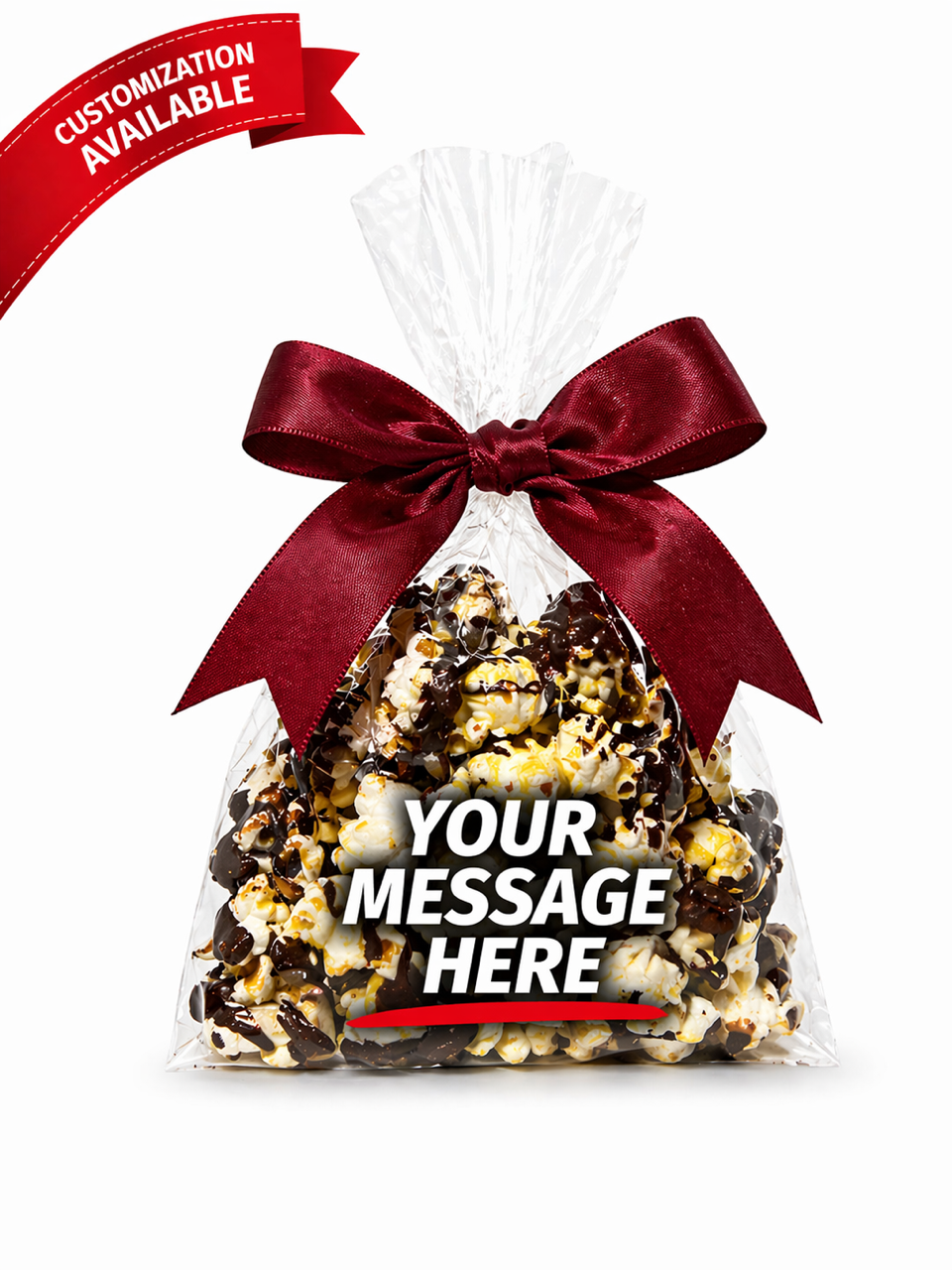 One-Cup Party Favor Gift Bags tied with a Bow - Chocolate Drizzle